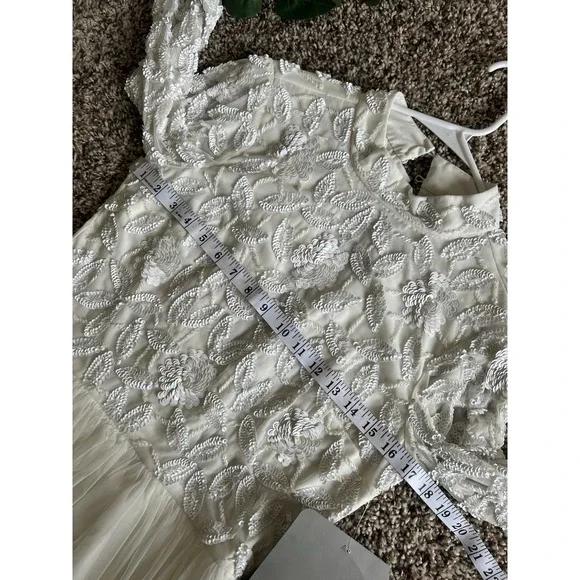 ASOS BRIDAL Arabella embellished bodice mini wedding dress mesh skirt sz 8 Luxy - Picture 11 of 13